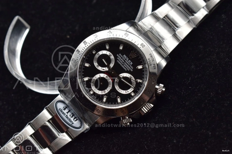 Daytona Dial Edition Clean SS Black 116520 SA4130 904L V2 and Bracelet Case 1:1 Best 0417